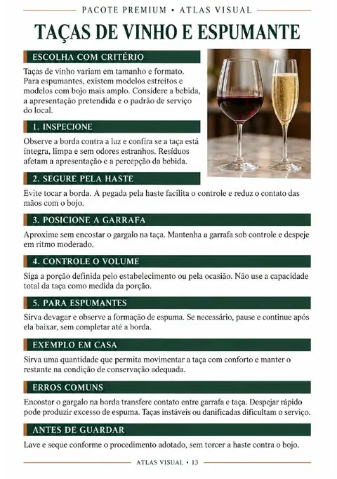 Atlas Visual: taças de vinho e espumante
